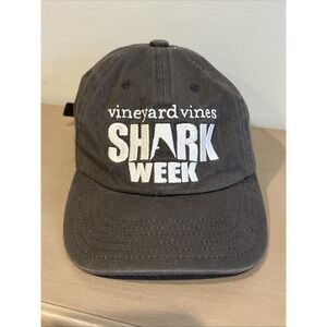 Vineyard Vines Shark Week Adjustable Baseball Hat Cap Strapback Grey Preppy